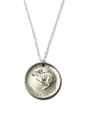 1967 Lucky “Rabbit” Coin Necklace, 16-inch